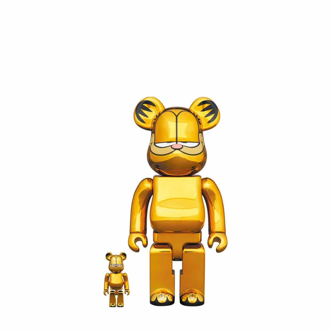 MEDICOM TOY Odds & Ends BE@RBRICK GARFIELD GOLD CHROME VER. 100% & 400%